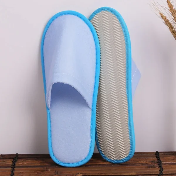 5 Paar Einweg-Hausschuhe, Hotel-Reiseslipper, Party, Zuhause, Gast, Männer, Frauen, Unisex, geschlossene Zehen, Anti-Rutsch-Hausschuhe, Sanitär-Sandalen 4