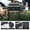 Großer, robuster Grill, geeignet für 10 Personen mit Rädern, 2 klappbare Beistelltische, Outdoor-Grill für Garten, Picknick, Camping 6