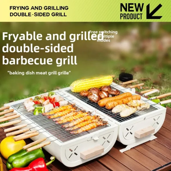 Outdoor Camping Grill Herd Dual Zweck Tragbare Holzkohle Grill Herd Multifunktions Hof Rauchfreien Grill Grill 3