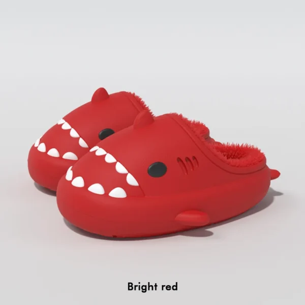 Lächeln Pop Männer Winter Shark Hausschuhe Plüsch Warme Cartoon männer Baumwolle Hausschuhe Outdoor Gleitschutz Wasserdichte Pelz Flauschigen Männer Schuhe 4