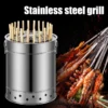 Tragbarer Holzkohlegrill für den Außenbereich, Edelstahl, rauchfrei, zum Aufhängen, Herdgrill, Outdoor-Camping-Kochgeschirr für Wandern, Picknick