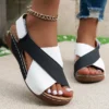 Damen Sandalen Soft Heels Sandalen Damen Peep Toe Sommerschuhe Leichte Keile Schuhe mit Absatz Damenschuhe Sommersandalen 2