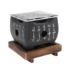 Tragbarer BBQ-Holzkohlegrill aus Aluminiumlegierung, japanisches Skript, Lebensmittel, Holzkohleofen, Kochen im Freien, Camping, Picknick, Strand 3