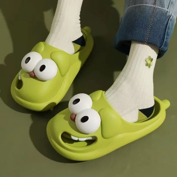 Evshine Damen-Hausschuhe mit großem Auge, wasserdicht, leicht, Duschsandalen, modische Hausschuhe, schöne, gemütliche Unisex-Cartoon-Slipper 3