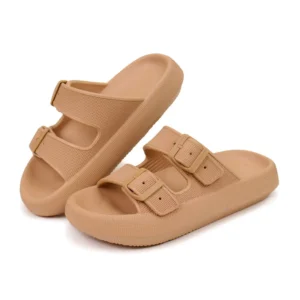 Asgard Sommer-Plateau-Sandalen für Damen, modische weiche Wolken-Strand-Hausschuhe mit Doppelschnalle, 2025, neue Komfort-EVA-Flachrutschen