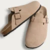 Crestar Cork Wildleder Pantoletten Hausschuhe für Damen Mode Herren Clogs Schuhe Klassische rutschfeste Outdoor-Hausschuhe aus Kork mit Fußgewölbeunterstützung