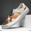 Mode Hohe Qualität Handgemachte Sommer Leder Sandalen Männer Atmungsaktive Aushöhlen Schuh Outdoor Weiche Sohle Männer Gleitschutz Strand Sandalen 6