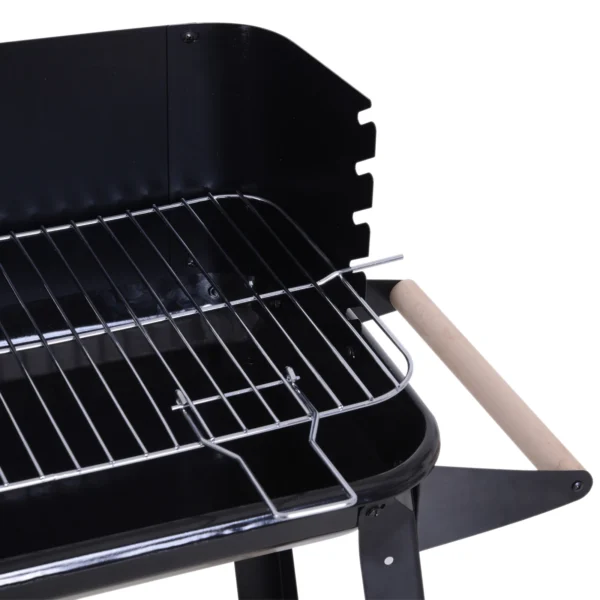 Out sunny Grill Holzkohle Höhe Grills verstellbare Regale Räder 83x37x87 cm 6