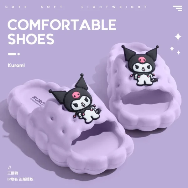 Sanrio Hausschuhe Hello Kitty Cinnamoroll Kuromi Hausschuhe Kawaii Damen Hausschuhe Bequeme rutschfeste Haus flache Hausschuhe