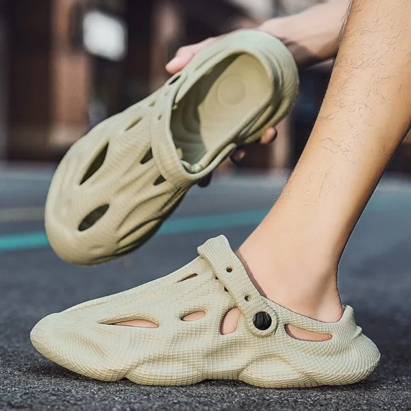 Comwarm Herren-Sommer-Hausschuhe, modisch, leicht, für den Außenbereich, Strandsandalen, neue weiche Sohle, atmungsaktive Rutschen, lässige Haus-Flip-Flops 3