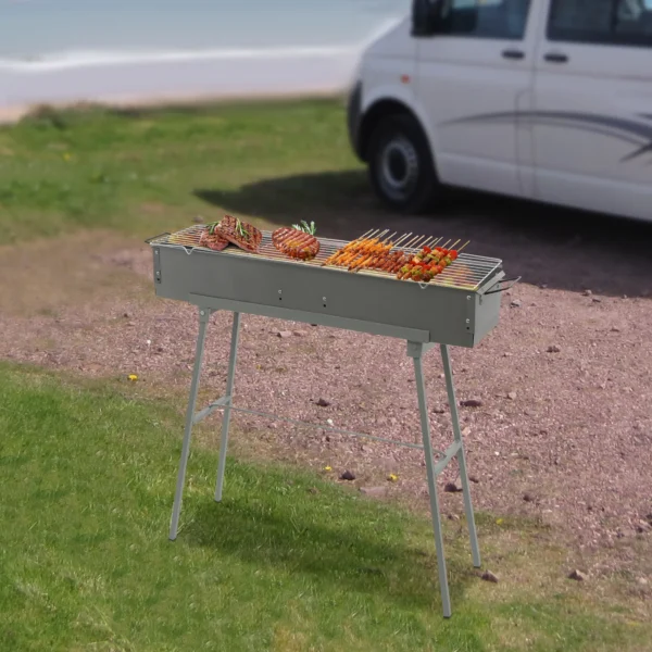 Tragbarer BBQ-Grill, zusammenklappbar, Camping-Grill, Holzkohlegrills 2