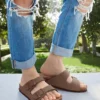Comwarm Herren-Sandalen mit Korkfußbett, Fußbett, Fußgewölbeunterstützung, Sommer-Outdoor-Sandalen mit verstellbarer Schnalle, Freizeit-Herren-Leder-Sandalen 6