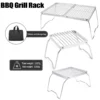 Klappbarer Lagerfeuer grill tragbarer Edelstahl-Camping grill rost Gasherd ständer Multifunktion aler Holzofenst änder im Freien