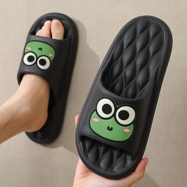 Sommer Strand Rutschen Badezimmer Anti Slip Slipper Rutschfeste Hause Flip-Flops Cartoon Frosch Weiche Sandalen 3