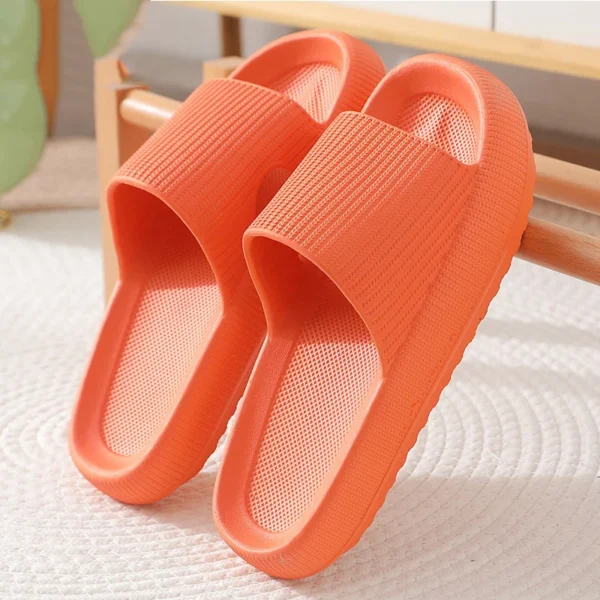 Smile Pop Rutschfeste Badezimmer-Duschhausschuhe für Damen, einfacher Stil, für drinnen und draußen, Freizeitschuhe, atmungsaktive Plateau-Sandalen 2