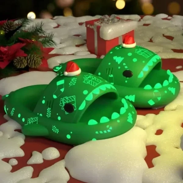 Halloween Kürbis Nachtlicht Shark Hausschuhe Frauen Leuchtende Sandale Paar Hause Nicht-slip Kreative Rutschen Männer Außerhalb Flip-Flops 3