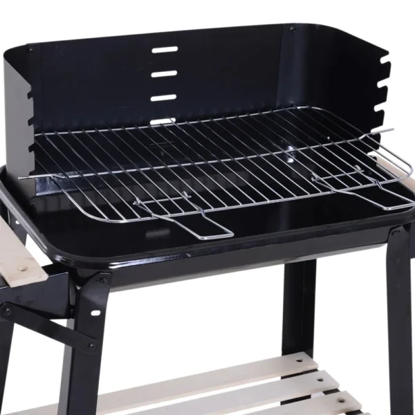 Out sunny Grill Holzkohle Höhe Grills verstellbare Regale Räder 83x37x87 cm 4