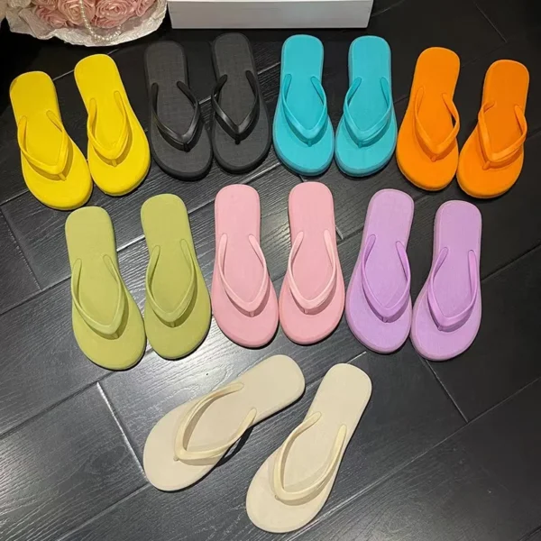 Einfarbig Nicht-slip Freizeit Paar Hausschuhe Frauen Sommer Strand Hausschuhe Outdoor Frauen Flip-Flops Atmungsaktive Strand sandalen frauen 4