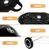 Holzkohlegrill, Kugelgrill mit Deckel, Rundgrill mit Rädern und Griff, BBQ Grills Campinggrill, Schwarz 4