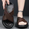 Trendige Herren-Hausschuhe, Sandalen, Strandschuhe, Sommer, offene Zehen, lässige Sandalen, Outdoor-Hausschuhe, weicher Boden, bequem, rutschfest 4