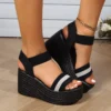 Damen-Plateau-Sandalen, 2024, Sommer, Peep-Toe, Keile, Übergröße, Schuhe für Damen, bequem, neuer Trend, Outdoor, lässige Sandalen für Damen 3