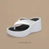 Damen Clip Toe Wedge Flip Flops 2024, Sommer, klobige Plattform, Strandsandalen, Damen, dicke Sohle, hochhackige Eva-Hausschuhe, Slides 3