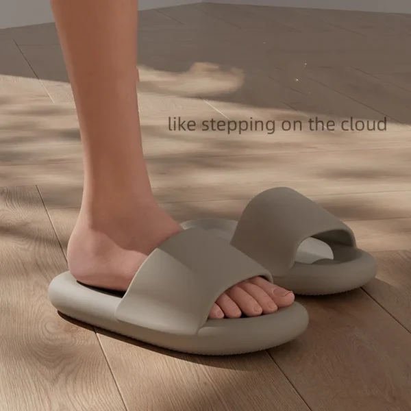 Herren- und Damen-Hausschuhe mit weicher Sohle und Kissen, leicht, offener Zehenbereich, rutschfeste EVA-Sandalen, für drinnen und draußen, schnell trocknende Badezimmerschuhe 5