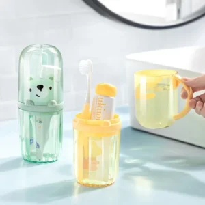 Reise-Mundwasserbecher, Bürstenbecher, Zahnbürste, Zahnbürstenbecher, KINDER-Set, tragbare Wasch- und Zahnpasta-Aufbewahrung zu Hause