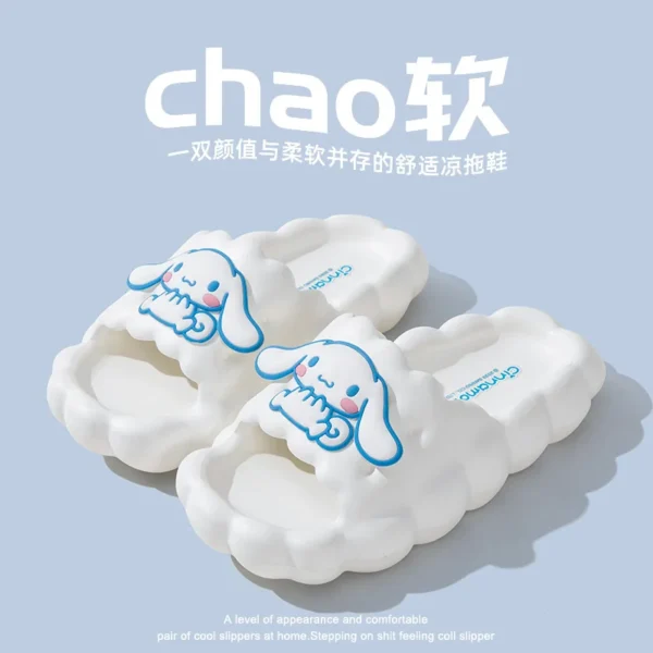 Sanrio Hausschuhe Hello Kitty Cinnamoroll Kuromi Hausschuhe Kawaii Damen Hausschuhe Bequeme rutschfeste Haus flache Hausschuhe 5