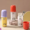 Cartoon Travel 3-in-1 Mundwasserbecher, tragbar, niedlich, unverzichtbar für Geschäftsreisen, Zahnbürstenetui mit Deckel, multifunktionale Aufbewahrung 5
