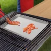 Edelstahlgrill mit zwei Griffen für die meisten Gasgrills und Holzkohlegrills. Universelles BBQ-Grillpfanne-Grilltablett 3