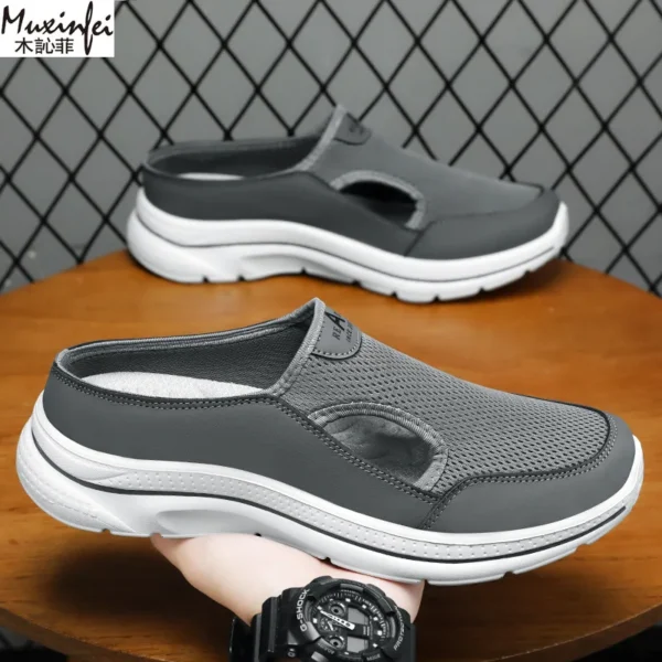 Sommerhausschuhe für Herren, atmungsaktiv, Freizeitschuhe, weich gepolstert, Papa-Schuhe, leichte Herrenschuhe, kostenloser Versand 3