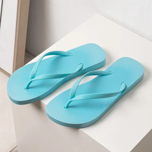 PVC-Flip-Flops für Damen, Sommer, runder Kopf, Strand-Flip-Flops, rutschfest, bequem, weich, für drinnen und draußen 6