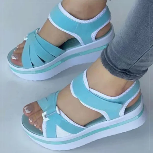 Damen-Sandalen, gemischte Farben, Keilabsatz-Sandalen, Sommer 2025, Schuhe für Damen, Sandalen mit Absatz, Plateau-Sommerschuhe, Damen-Block-Schuhe 3