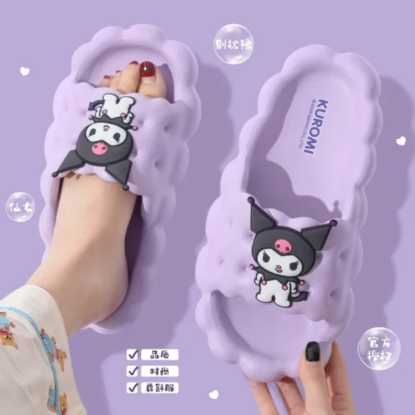 Sanrio Hausschuhe Hello Kitty Cinnamoroll Kuromi Hausschuhe Kawaii Damen Hausschuhe Bequeme rutschfeste Haus flache Hausschuhe 4