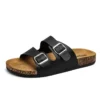 Kidmi Cork Footbed Sandalen für Damen Herren Sandalen Sommer Strand Sandalen Herren Doppelschnalle Slip-On Sandalen Rutschfeste Herren Kork Sandalen 2