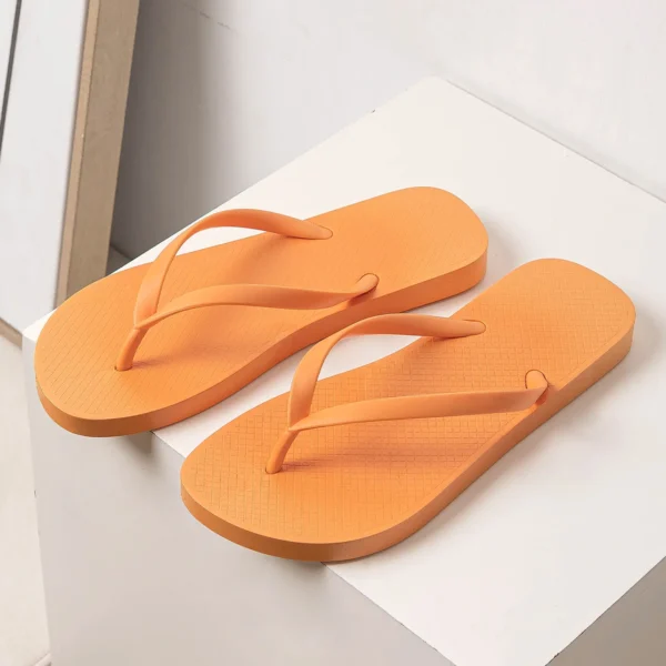 PVC-Flip-Flops für Damen, Sommer, runder Kopf, Strand-Flip-Flops, rutschfest, bequem, weich, für drinnen und draußen 5