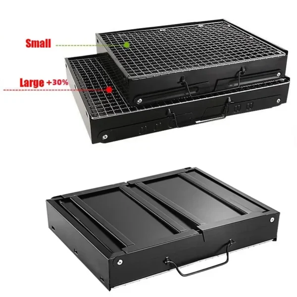 Neuer tragbarer Grill Grill Holzkohle grill Mini-Grill Edelstahl-Werkzeugs atz Kochen im Freien Camping Picknick Strand Camping Grill 6
