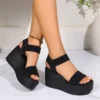 Damen-Plateau-Sandalen, 2024, Sommer, Peep-Toe, Keile, Übergröße, Schuhe für Damen, bequem, neuer Trend, Outdoor, lässige Sandalen für Damen 6