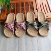 Leinenpantoffeln für Damen im Sommer, für den Innenbereich, Paar, rutschfest, mit dicken Sohlen, coole Hausschuhe für Herren im Sommer 6