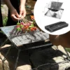 Tragbare Falten BBQ Grill Herd Campingmoon MT-2 Camping Grill Herd 34x35cm Tragbare Edelstahl BBQ Grill Nicht-stick 5
