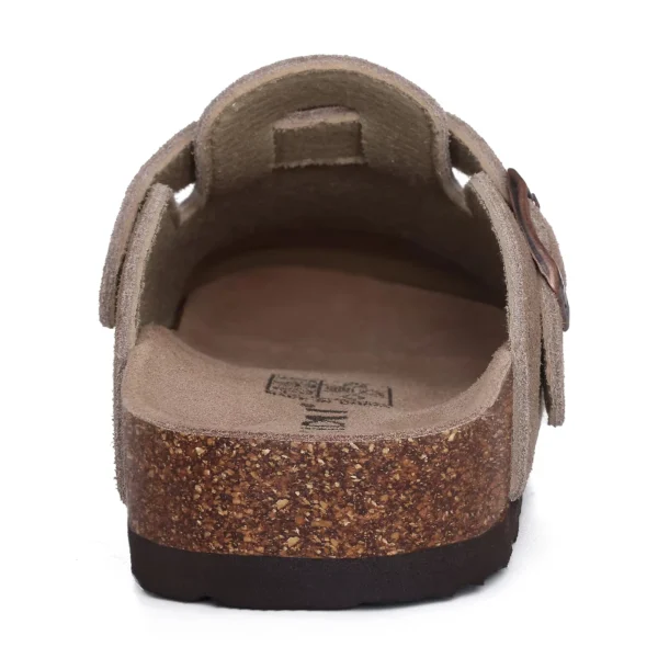Comwarm Mode Herren Wildleder Pantoletten Hausschuhe Neue Frauen Clogs Kork Einlegesohle Sandalen Mit Fußgewölbeunterstützung Outdoor Strand Rutschen Hause Schuhe 4