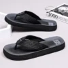 GAT-Flip-Flops für Herren, breiter Riemen, nicht haftend, Retro-Stil, rutschfest, atmungsaktiv, Sandalen im britischen Stil, Strandschuhe 5