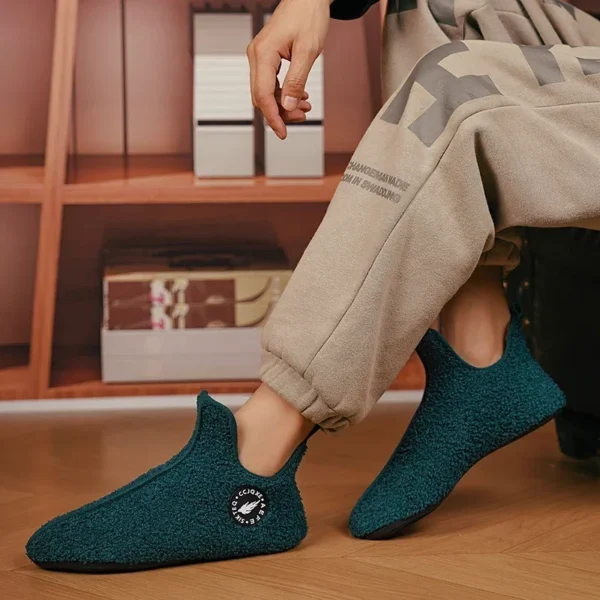 YRZL Winter Slippers Men Couple Slippers Non-slip Warm Women and Men Slipper Indoor Soft Shoes Comfortable Flat Home Cotton Shoe 4