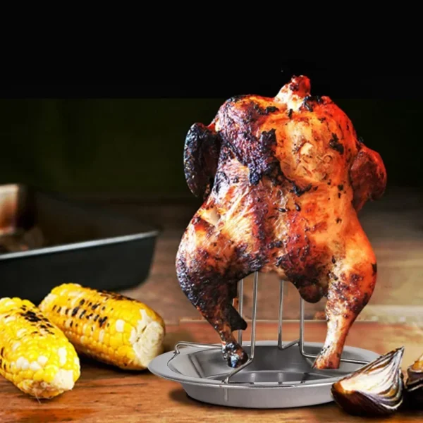 Grill Grillen Backen Kochtöpfe Antihaft-Hühner röst regal mit Schüssel Grill zubehör Werkzeuge Home Grill zubehör 2