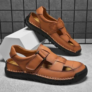Neue Sommer Mode Männer Sandalen Atmungsaktive Männer Schuhe Leder Outdoor Männer Sandalen Gleitschutz Strand Sandalen Hohl Schuhe Schuhe