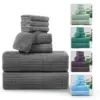 8-teiliges Badetuch-Set – 4 Waschlappen, 2 Gesichtstücher und 2 Badetücher – saugfähig und schnell trocknend, ideal für Badezimmer, Fitnessstudio und Hotel