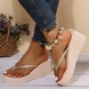 Frauen Sommer Strand Keile Flip-Flops Leichte Clip Toe Plattform Sandalen Frau Hochhackige Outdoor Rutschen Orthopädische Schuhe 2