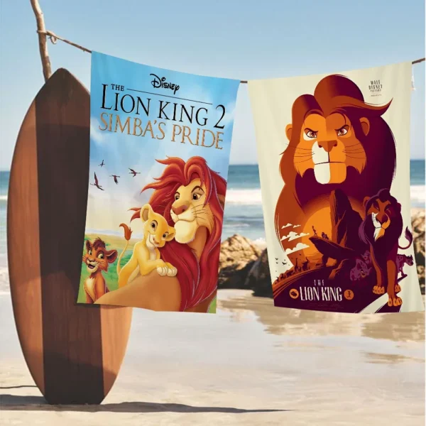 Der König der Löwen Badetuch, Mikrofaser, weich, wasserabsorbierend, atmungsaktiv, für Mädchen und Kinder, dekoratives Cartoon-Strandtuch