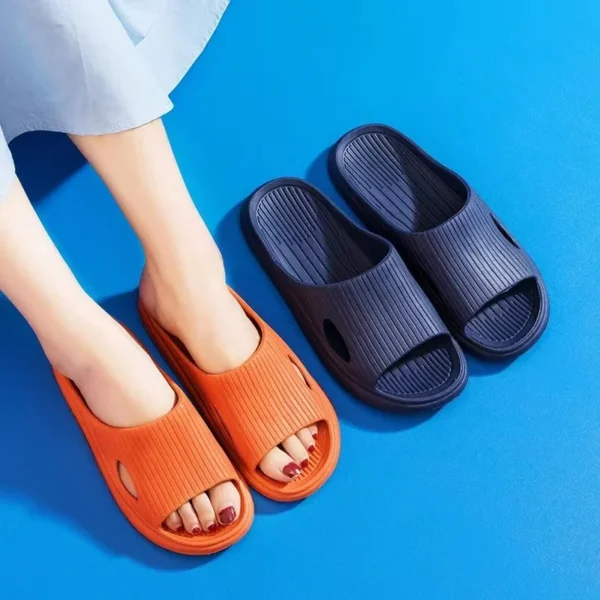 Sommer Unisex Hausschuhe Frauen Einfarbig Eva Indoor Bad Dicke Plattform Männer Anti Slip Weiche Hause Flip-Flops Komfort Strand Sandalen 5